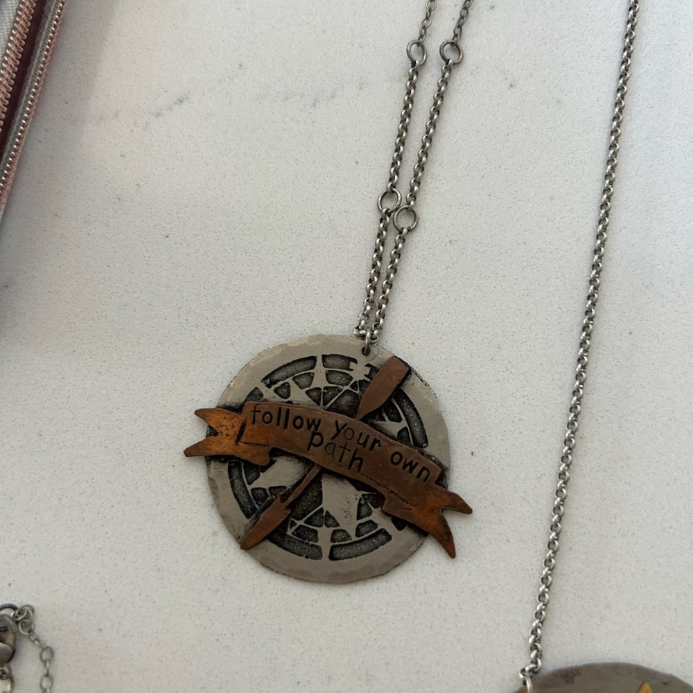 Pocahontas Inspired Metal Pendant Necklace by artisan So Beautifully Broken